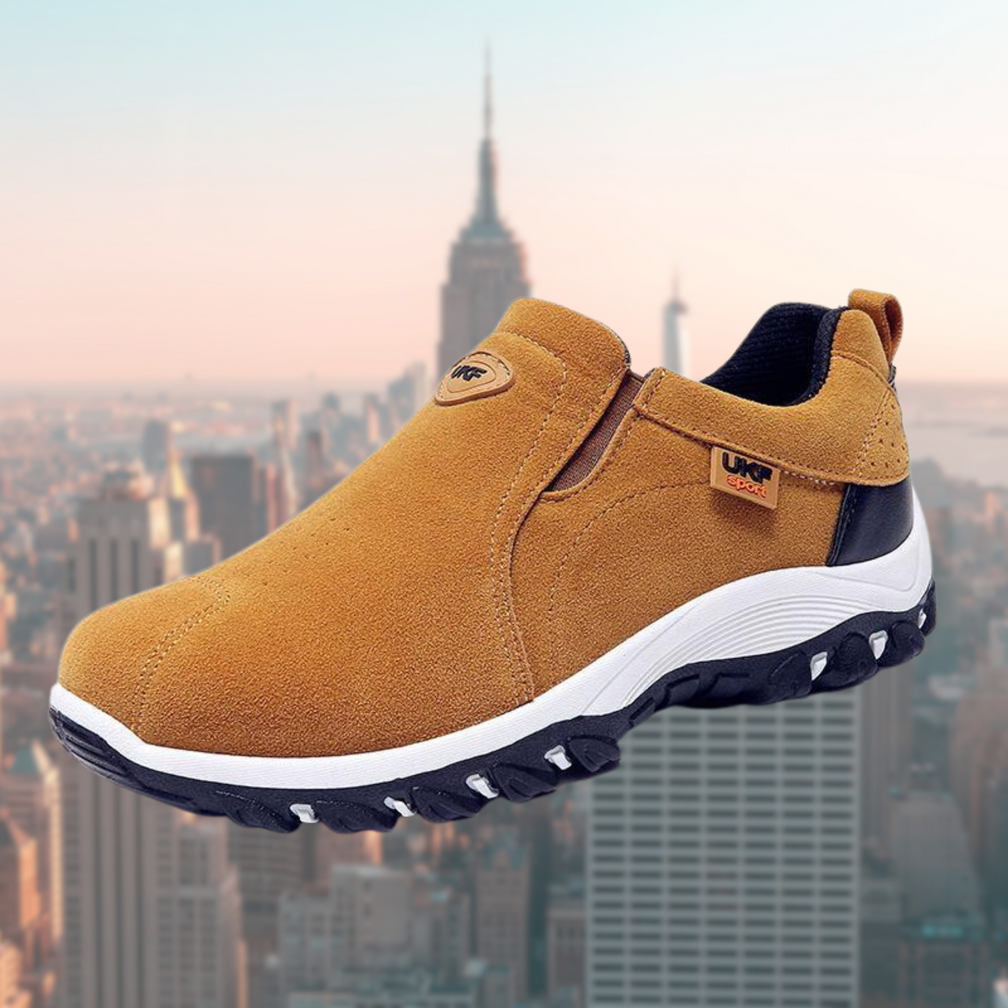 Herenschoenen Slip-On Sneakers Comfortabel Leer Zwart - StudioMarella