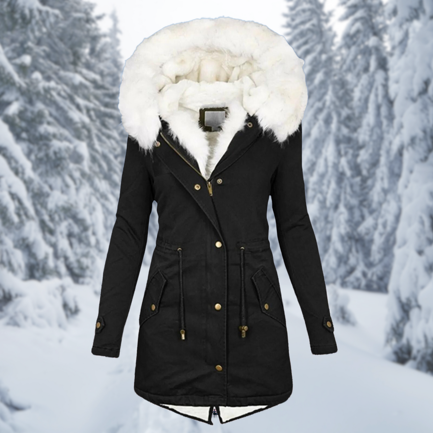 Dames Winterjas Warme Medium Lange Jas