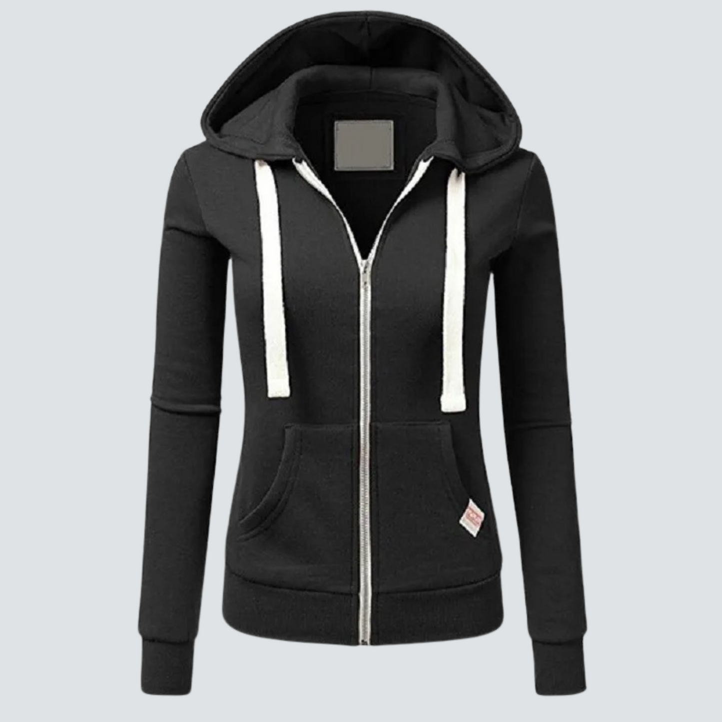 Wollen Hoodie Met Rits en Aanpasbare Kap