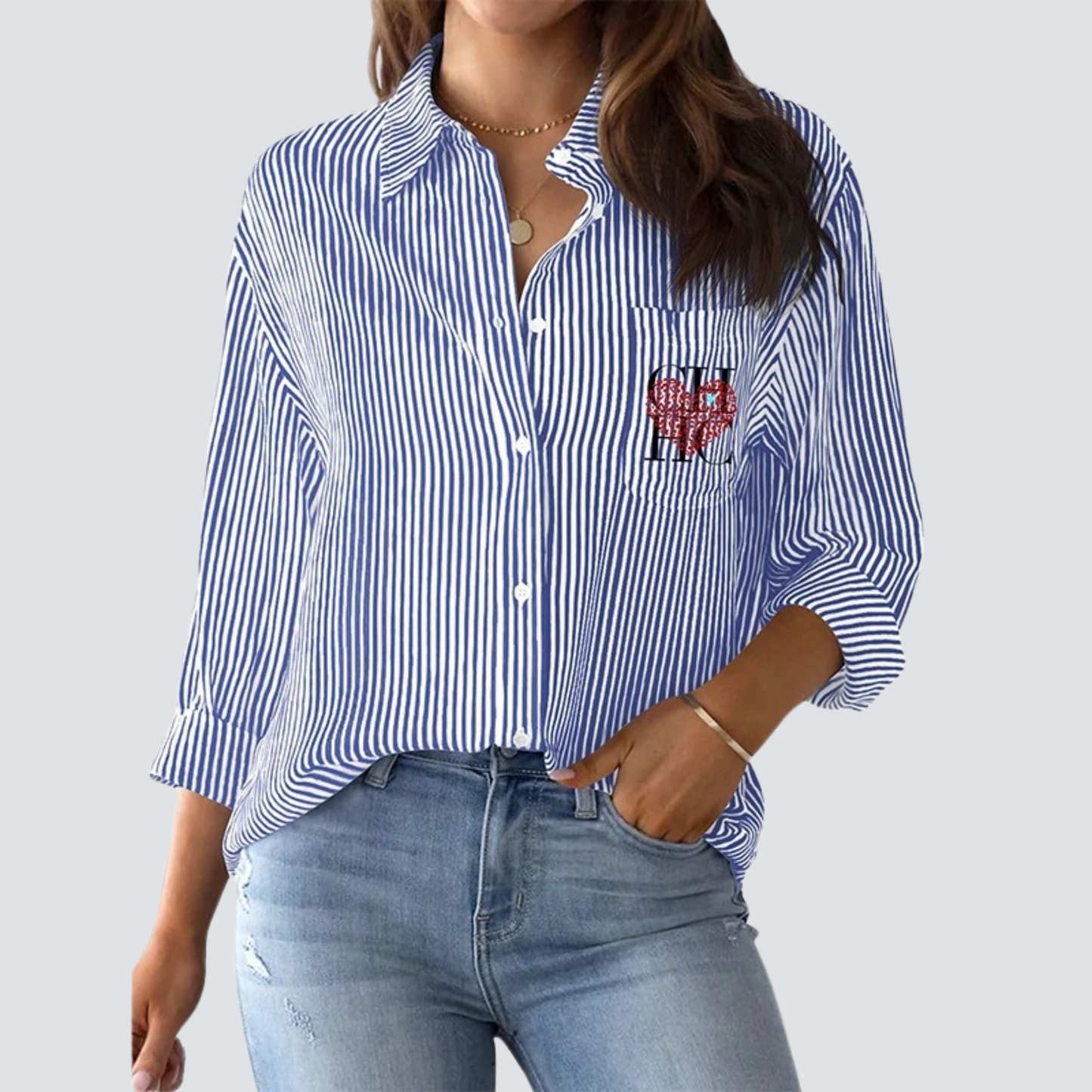 Dames Blouse Gestreept Elegante Kleding voor Werk