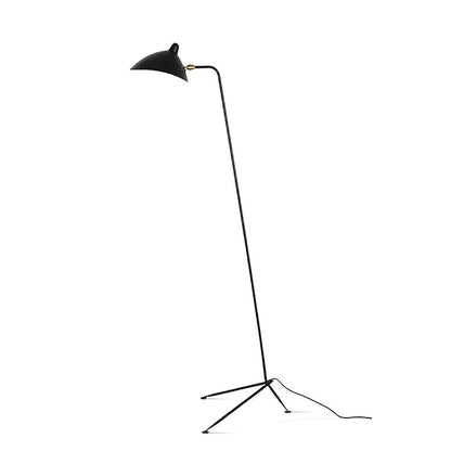 Industriële Vloerlamp Zwart Mat met Messing Accenten — Verstelbare Spot op Tripod Basis — E26/E27 fitting tot 40W — Scandinavisch Design voor Woonkamer & Leeshoek