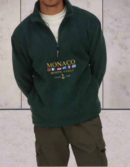 Heren Fleece Trui Warm en Comfortabel met Ritskraag