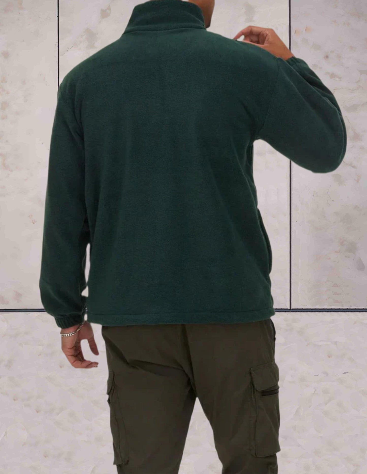 Heren Fleece Trui Warm en Comfortabel met Ritskraag