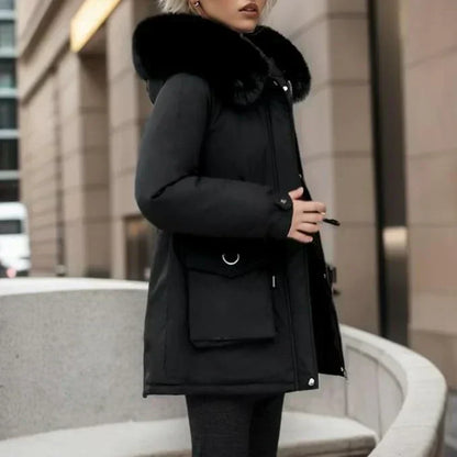 Donswitte Winterjas voor Vrouw Warm en Waterdicht - StudioMarella