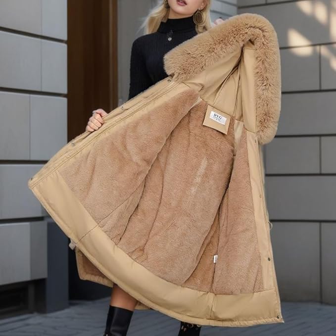 Donswitte Winterjas voor Vrouw Warm en Waterdicht
