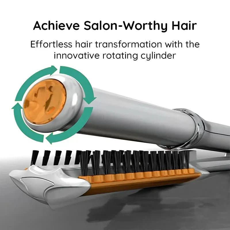 2-in-1 Roterende Haarstyler Borstel voor Volume en Glans – Professioneel Stylen Thuis