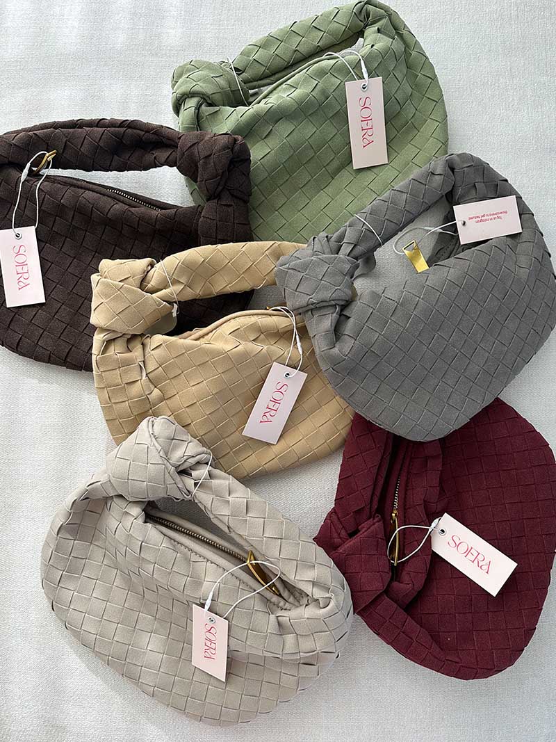 Suède Mini-Tas Gevlochten Stijl Ilyse Look