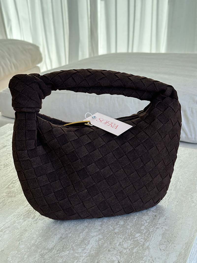 Suède Mini-Tas Gevlochten Stijl Ilyse Look