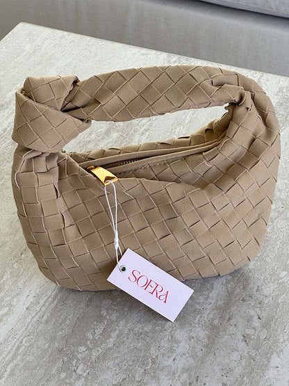 Suède Mini-Tas Gevlochten Stijl Ilyse Look