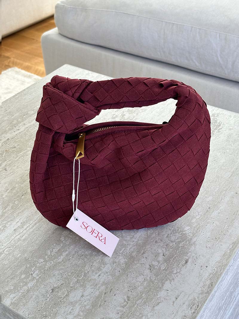 Suède Mini-Tas Gevlochten Stijl Ilyse Look