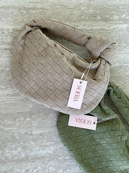Suède Mini-Tas Gevlochten Stijl Ilyse Look