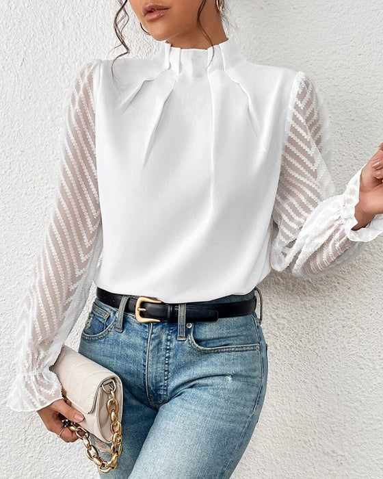 Vrouwelijke Blouse Boaz Stijl Elegante Kanten