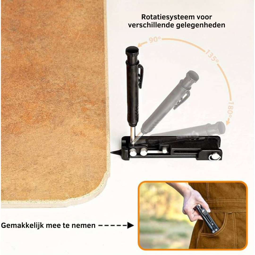 Modulaire Markeertool voor Precisie | Gereedschap voor Timmerman Doe-het-zelver Bouw en Klussen | Aluminium Meetinstrument Meetliniaal