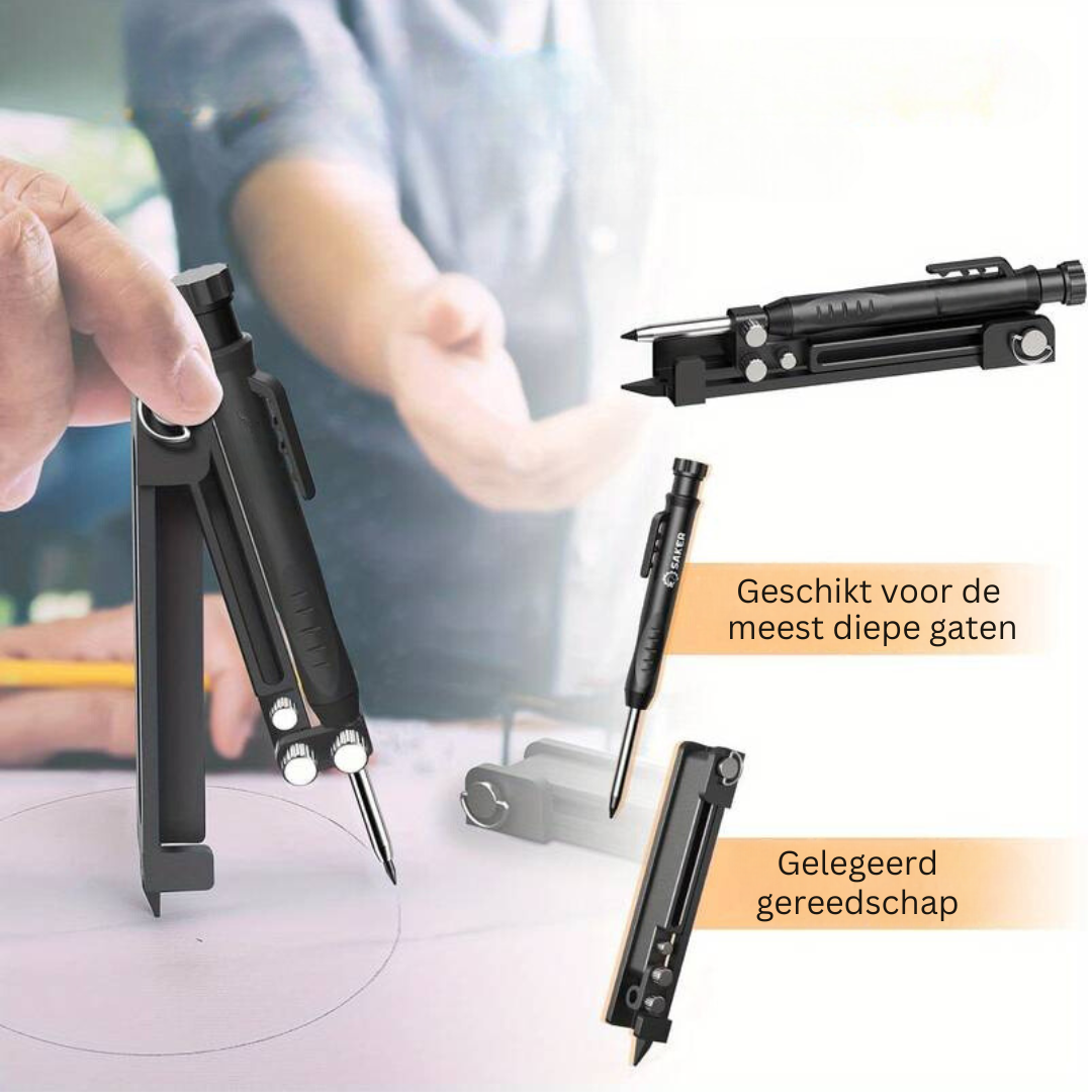 Modulaire Markeertool voor Precisie | Gereedschap voor Timmerman Doe-het-zelver Bouw en Klussen | Aluminium Meetinstrument Meetliniaal