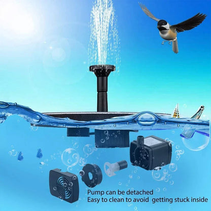 Zonne-energie Tuinfontein met Drijvend Design – Milieuvriendelijke Waterornament voor Vijver en Tuindecoratie