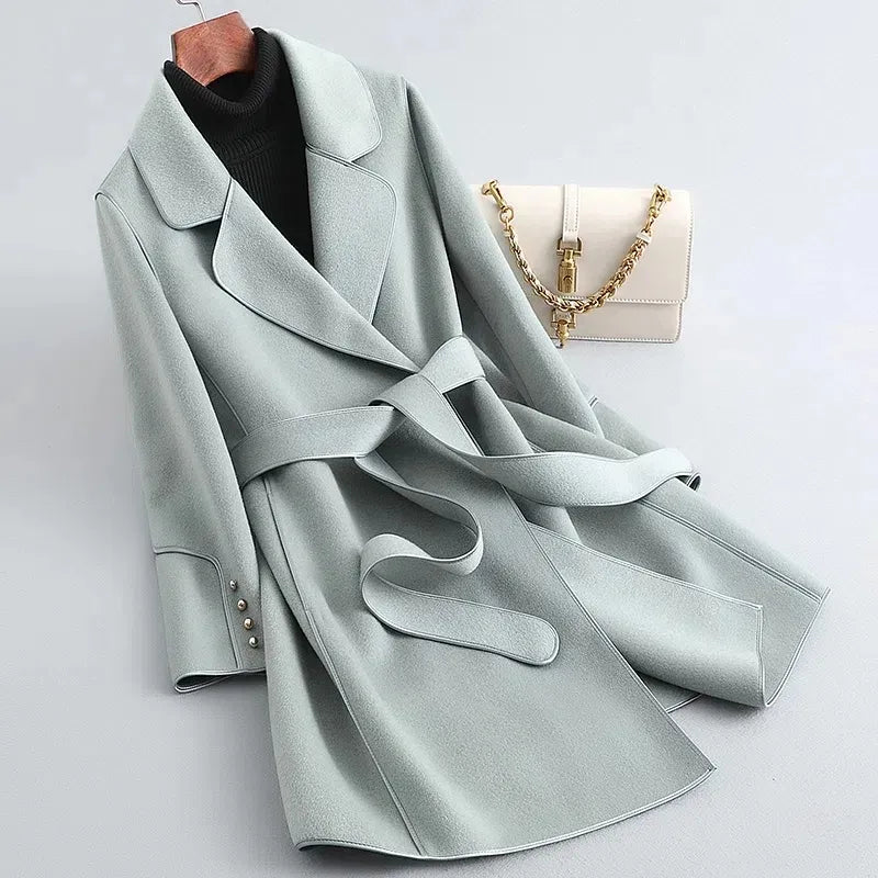 Warme Heren Trenchcoat van Wol met Alma Stijl
