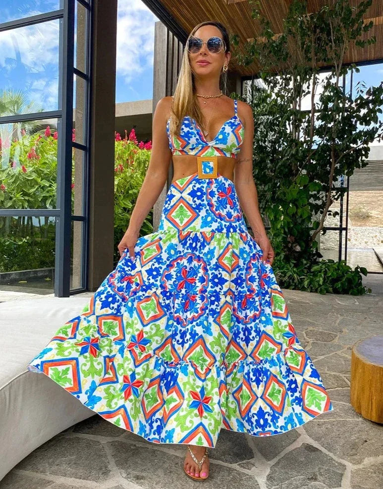 Zomerjurk Vrouw Strandjurkje Bloemenprint Kleurrijk