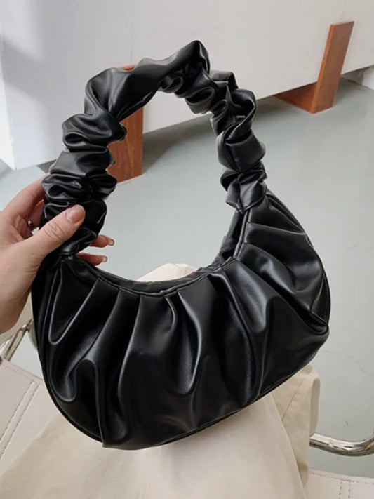 Plissé Handtas Elegante Stijl Zwart - StudioMarella