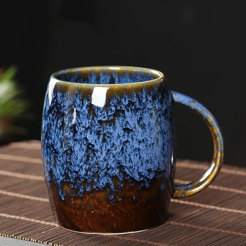 Keramische Koffiemok met Artisanaal Glanzend Oppervlak – Hittebestendig Servies voor Koffie Thee Ontbijt – Handgemaakte Keramiek Drinkbeker