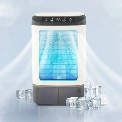Mobiele Aircooler met Waterreservoir 900ml – Mini Luchtkoeler met Verneveling & LED – 3 Standen – Draagbare Airco voor Slaapkamer & Bureau