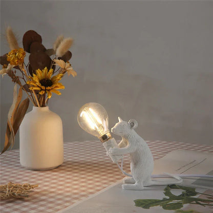 Decoratieve Muizenlamp Hars LED Verlichting Zittend of Liggend Wit Goud Zwart Tafel- en Nachtkastlamp voor Woonkamer Slaapkamer Kinderkamer