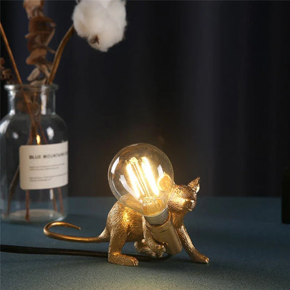 Decoratieve Muizenlamp Hars LED Verlichting Zittend of Liggend Wit Goud Zwart Tafel- en Nachtkastlamp voor Woonkamer Slaapkamer Kinderkamer
