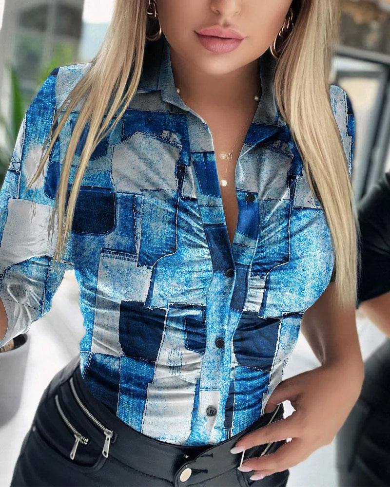 Leren Blouse Elegante Vrouwelijke Stijl