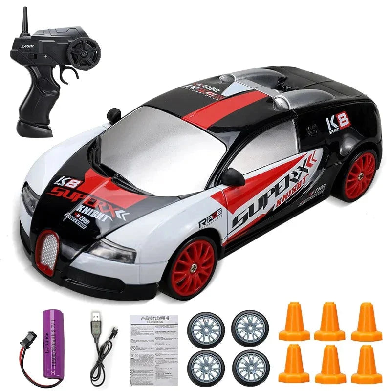 Minidrifter speelgoedauto RC-auto drift racer 2.4GHz afstandsbediening snelheid indoor outdoor kids jongens meisjes cadeau radiobestuurbare auto elektrisch voertuig