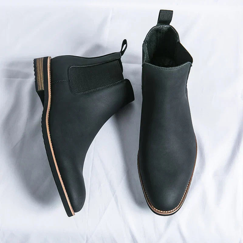 Leren Chelsea Boots Heren Zwart Minimalistisch Design - StudioMarella