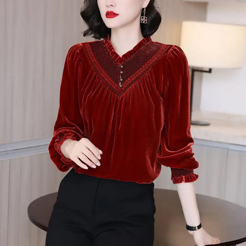 Vrouwelijke Top met Temperamentvol Design Luxe Stijl - StudioMarella