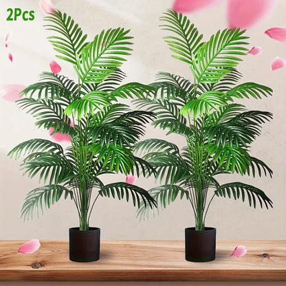 Kunstplant Areca Palm 90cm 24 Bladeren Buiten Binnen Woonkamer Slaapkamer Nep Palm Decoratieve Kunstboom Set van 2