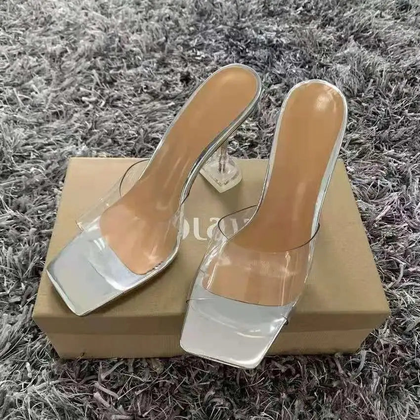 Transparante Sandalen voor Vrouw Glitter Zomer