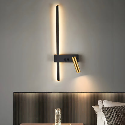 Wandlamp LED Zwart Goud Met Schakelaar Up Down Light