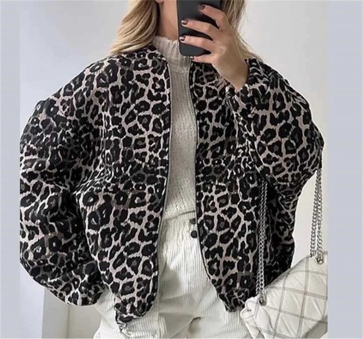Bomberjas Luipaard Print Dames