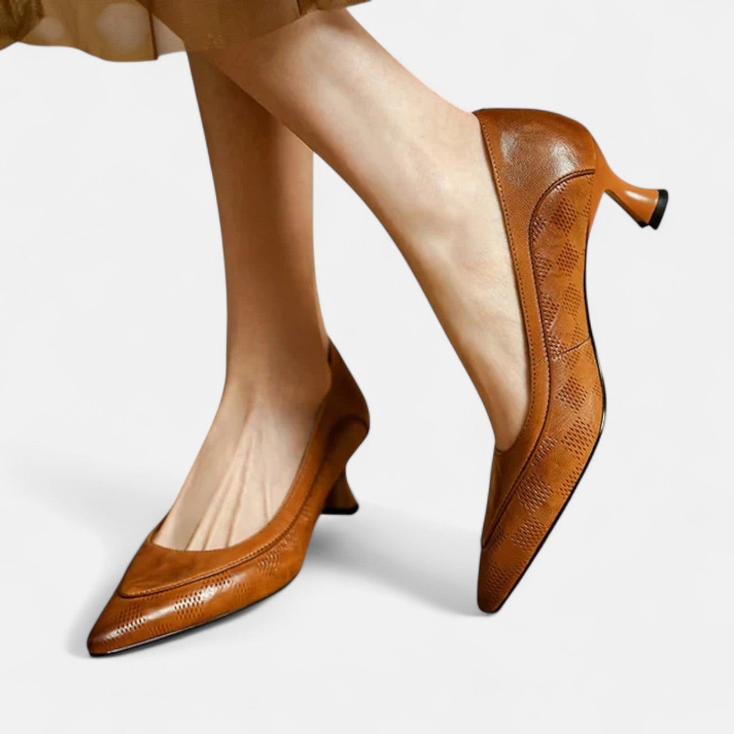 Dames Leren Pumps Met Hak