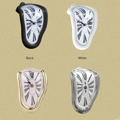 Smeltende Klok Salvador Dali Stijl 18x12x15cm Kunststof Aluminium Surrealistisch Decoratief Uurwerk Plank Tafel Woonkamer Cadeau