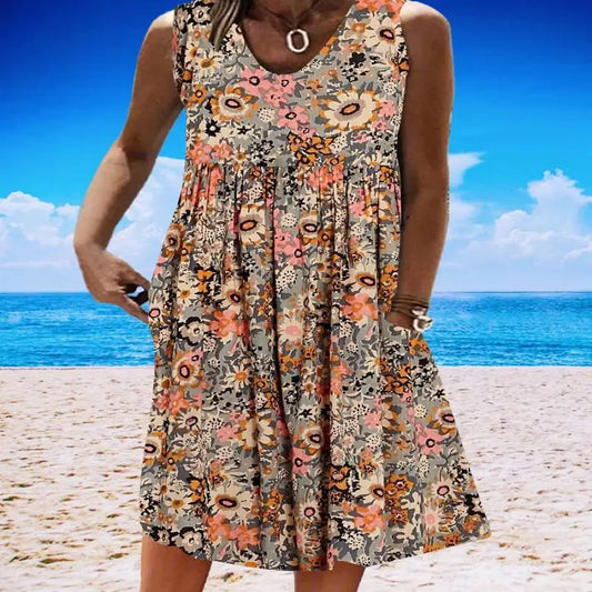 Bloemen Midi-Jurk Luxe Elegante Zomerjurk - StudioMarella