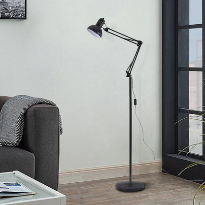 Vloerlamp Verstelbaar Met RGB Lamp Dimbaar Leeslamp Zwart Met Zwenkarm E27