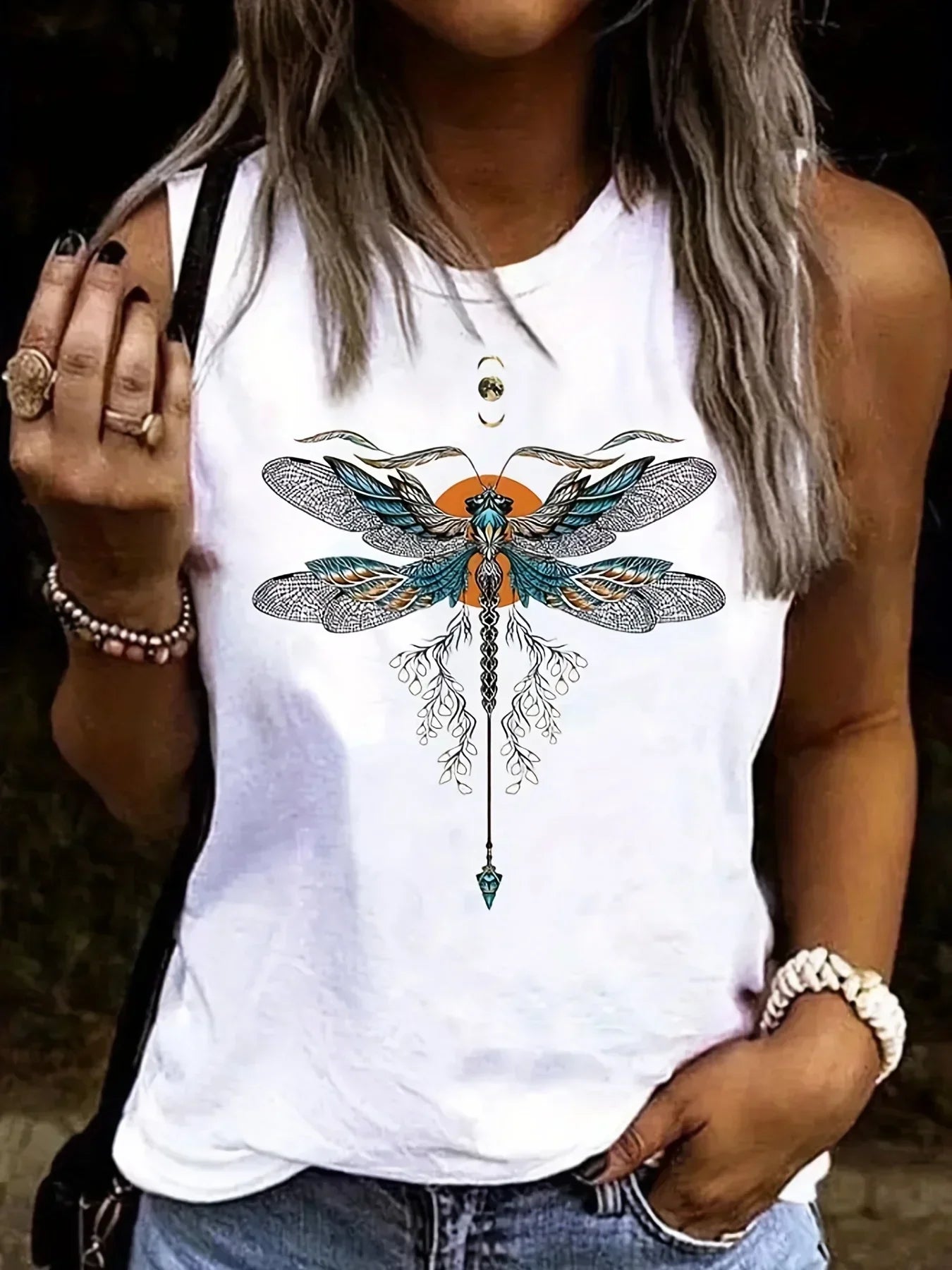 Dames Zomerbloes Vrolijk Libellen Print Shirt voor Vrouw - StudioMarella