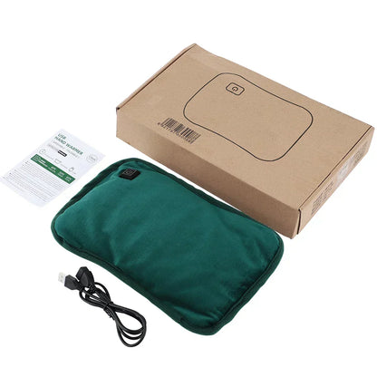 Verwarmbaar USB Kussen 30x20cm Lichtgrijs Groen Handverwarmer Buikkussen Reiskussen