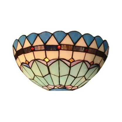 Tiffany Wandlamp Glas E27 Retro Blauw Woonkamer Slaapkamer Gang LED Wandverlichting Pastorale Stijl Eetkamer Studeerkamer
