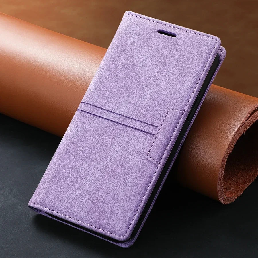 Leren Wallet-Hoesje voor Google Pixel met Magnetische Sluiting en Kaarthouder
