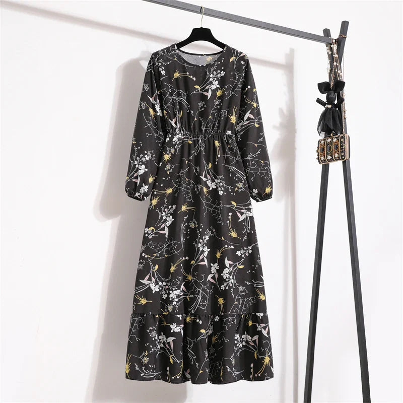 Elegante Zomerjurk Bloemenprint Lange Jurk voor Vrouw