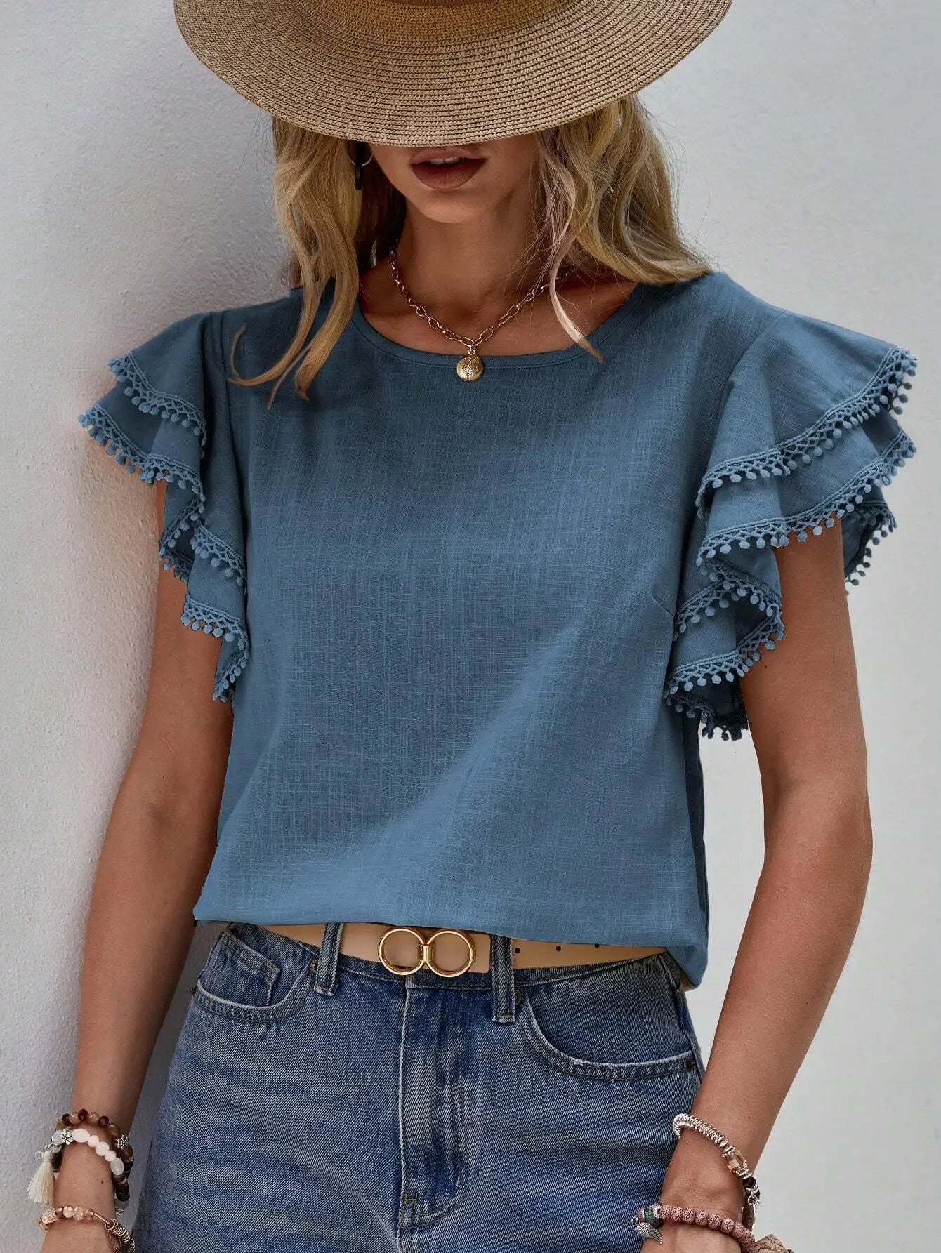 Dames Blouse Korte Mouw Elegant Zomer Jurkje