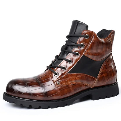 Herenlaarzen Leer Croco Design Luxe Stijl