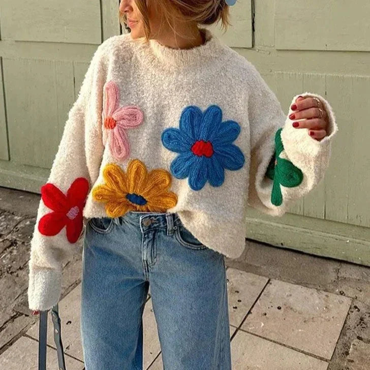 Vrouwelijke Trui Bloemenprint Zomerse Stijl - StudioMarella
