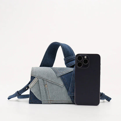 Stijlvolle Blauwe Denim Handtas