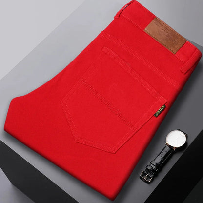 Heren Jeans Slim Fit Comfortabel Straight Model