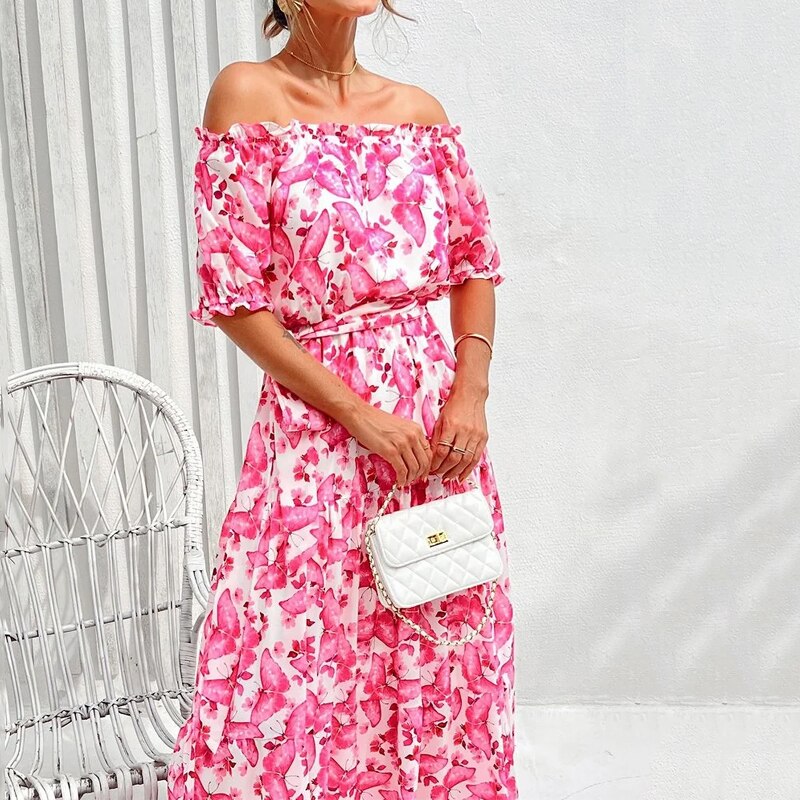 Vrouwelijke Violette Jurk Elegante Avondjurk