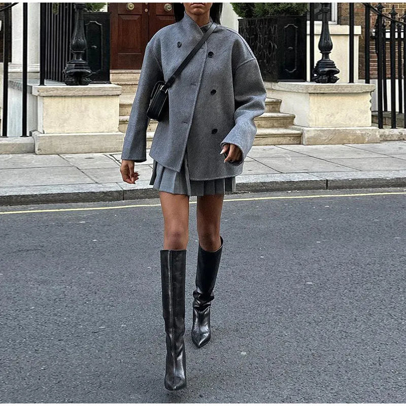 Dame Trenchcoat Wollen Elegante Kwaliteit Jas